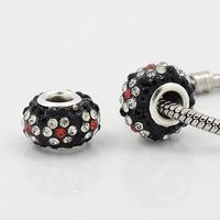 Perle Strass mit Blumen, 5mm Loch 15x9mm