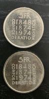 2x Pièces commémorative de 5 francs de 1974