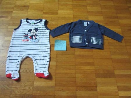 Ensemble Mickey bébé équivalent taille 56
