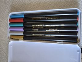 Edding 1200 Metallic Stifte 6er Set im Etui neuwertig