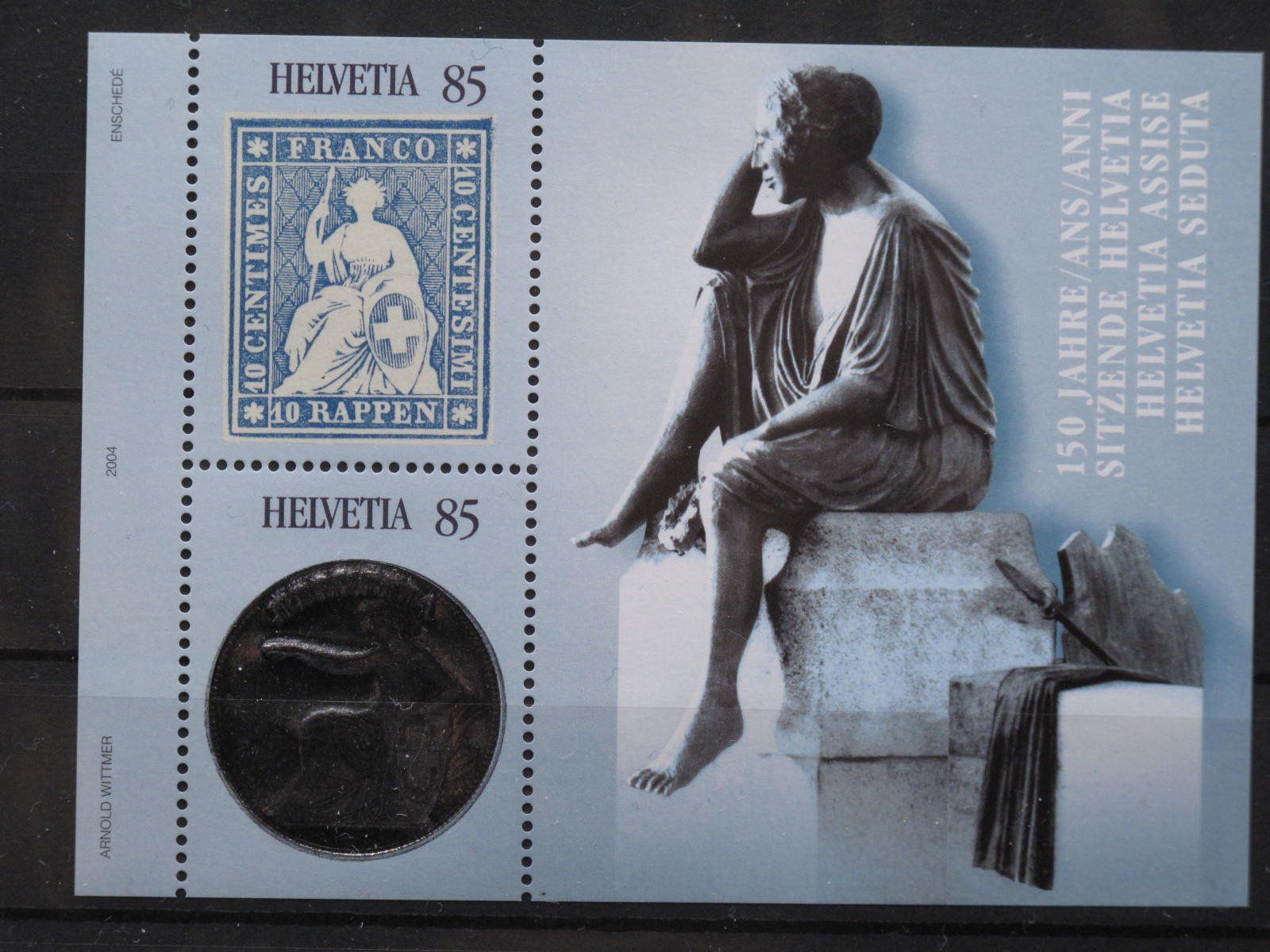 Alle Briefmarken: CH 2004 150 J. Strubel Briefmarken BL ** – Gebraucht aus Wil SG von fva01