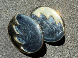 ✨Vintage Ohrringe in Goldfarbe und Blau Emailliert, Clips