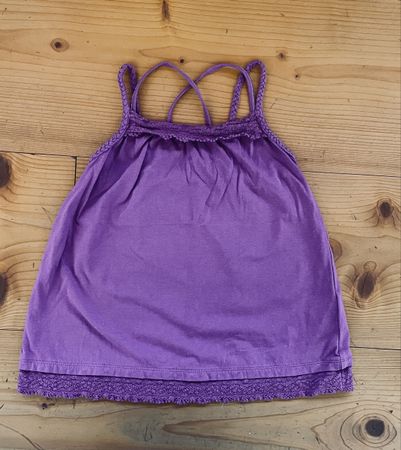 Débardeur fille violet dentelle été taille 6 ans