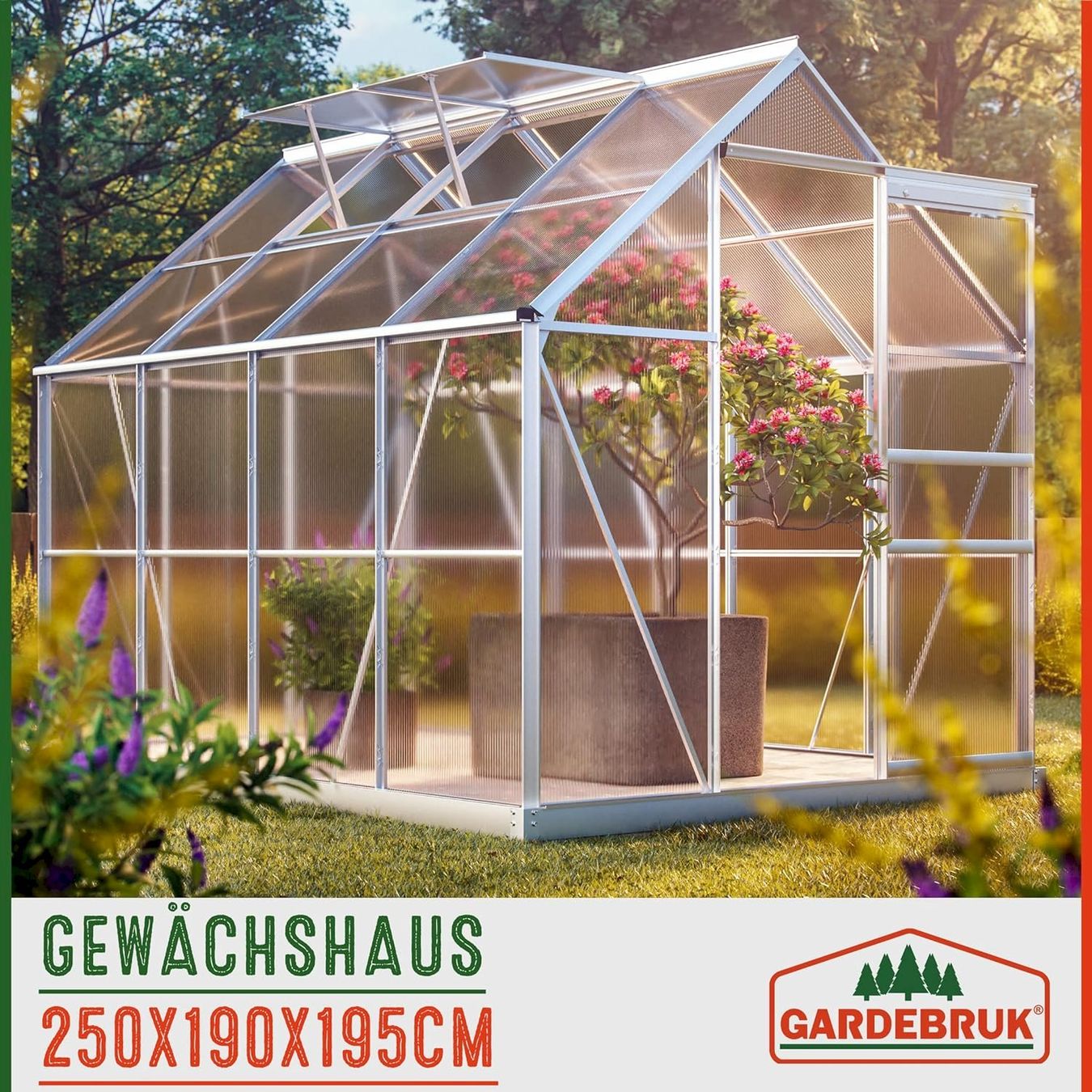 Casette da giardino & serre: Gewächshaus 250x190x195cm mit Fundament – Nuovo e nell'imballaggio originale da Bottighofen venduto da zaap 5