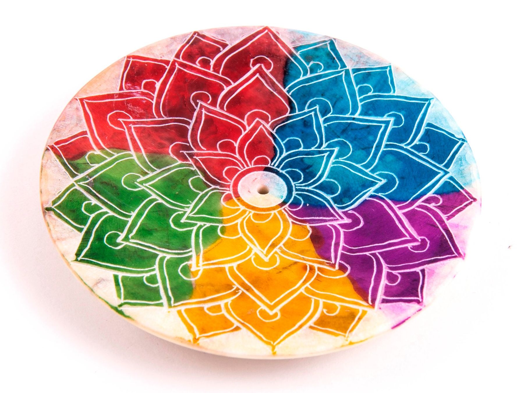 Candele: Räucherstäbchenhalter - Regenbogen-Mandala – Nuovo e nell'imballaggio originale da Mauren venduto da Yeelen