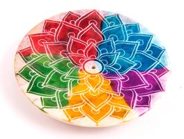 Räucherstäbchenhalter - Regenbogen-Mandala