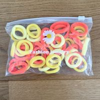 50 Stk. Haargummis, NEU! orange/gelb, Sommer-Look!
