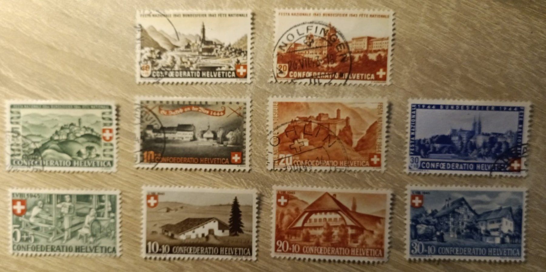 Tutti i francobolli: sellos suiza 1943-44-45 – Usato da Stein am Rhein venduto da tom_fq6v