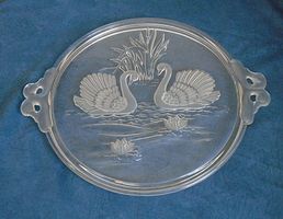 TORTENPLATTE Schwanen-Paar, Kuchenplatte * Walther Glas