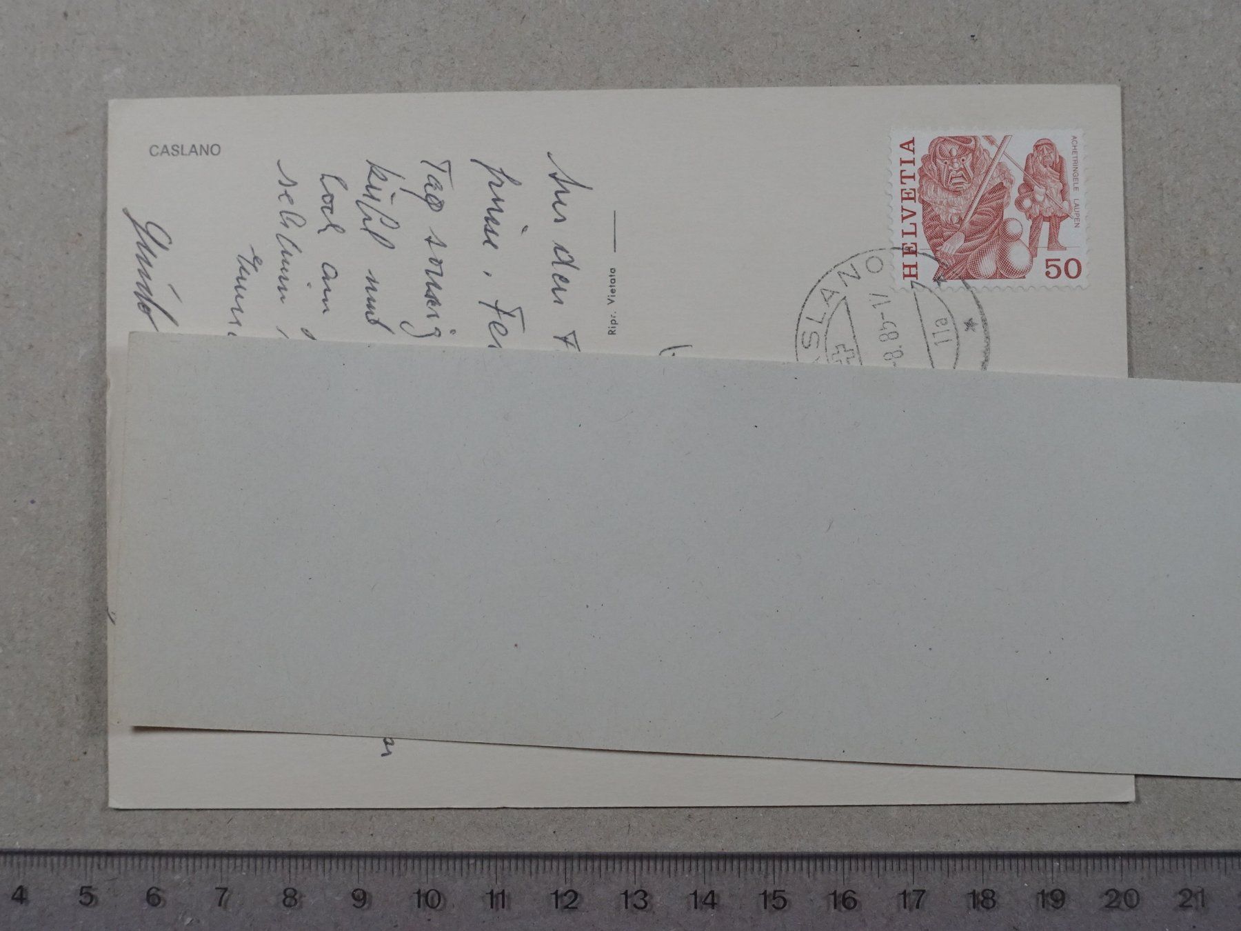 Cartoline postali: Caslano, 1985 – Usato da Lenzburg venduto da fh1 1