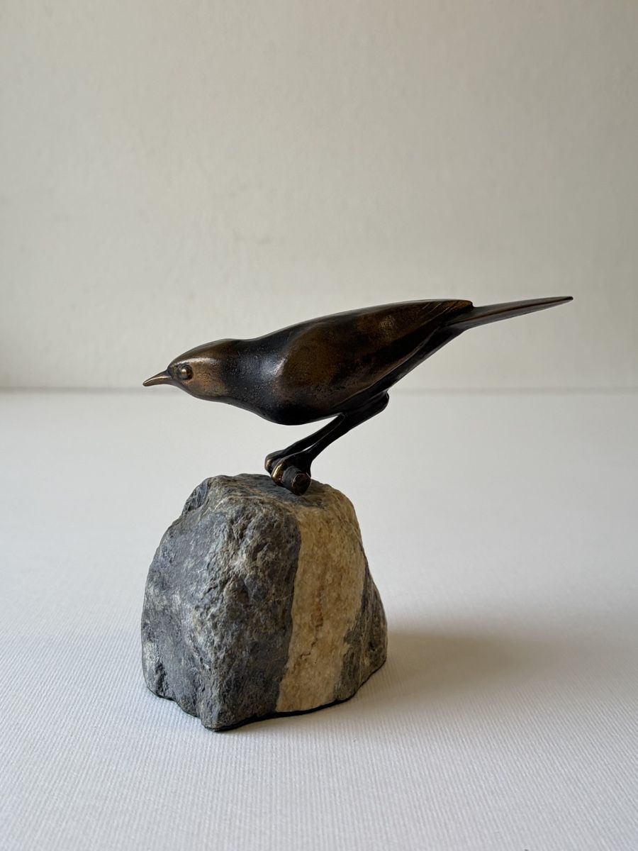 Sculpture oiseau bronze Reussner sur socle en pierre. (Gebraucht) in le ...