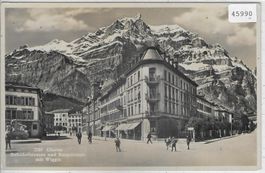 Glarus - Bahnhofstrasse und Burgstrasse mit Wiggis - animee