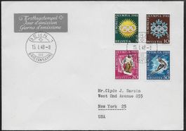 1948 Ex/FDC Olympia St. Moritz ET-o BERN Serie W25-28 ab 1.-