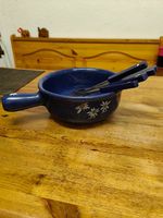 Fondue Caquelon mit Gabeln (Edelweiss Design) neu