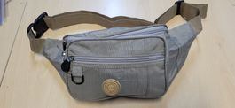 Grosse beige Bauchtasche mit 4 Fächern Neu