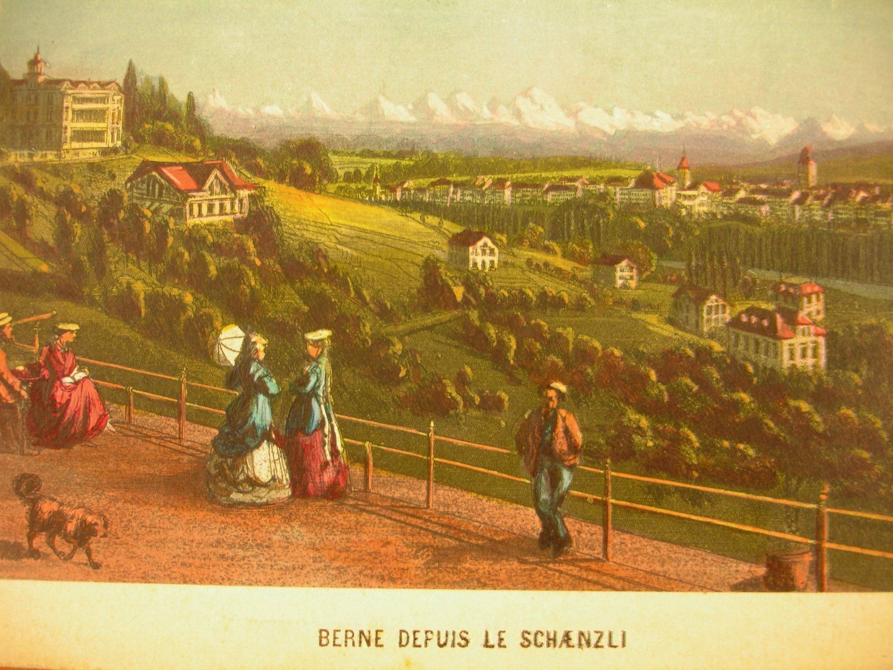 Stiche: BERN, ALTKOLORIERTE AQUATINTA UM 1840 – Gebraucht aus Grüningen von Kartensammler 1
