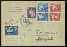 Schweiz 1961 – Postraketenflug Bellinzona – Hamburg