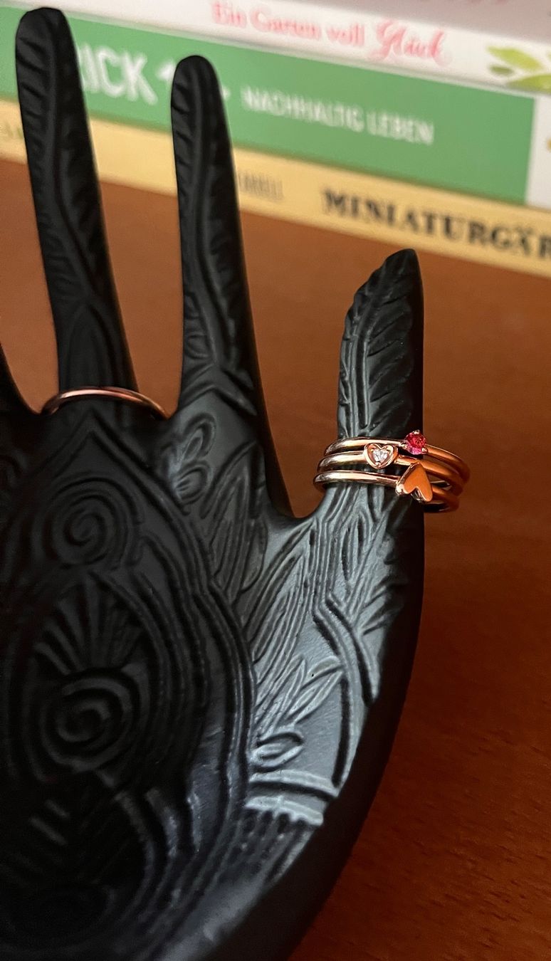 Ringe: 3 Pandora Stackable rings Herz Ring 14Karat rosévergoldet – Neu (gemäss Beschreibung) aus Frauenfeld von Vanityroom 7