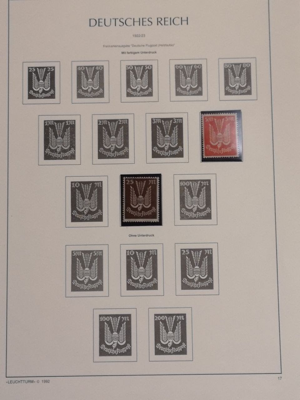 Tutti i francobolli: Deutsche Briefmarken 1920-1923. 10 Seiten. – Usato da Bern venduto da Yunkom 7