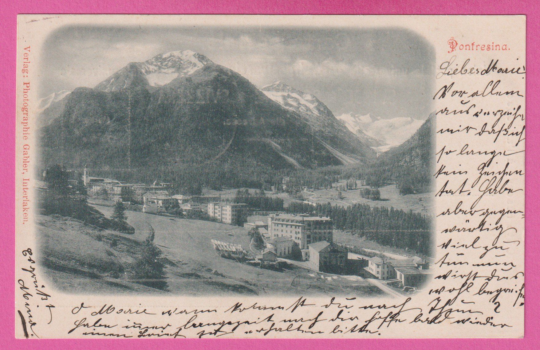 Cartoline postali: Pontresina gel 1902 – Usato da Einsiedeln venduto da dillie