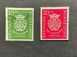 BRD 1949 Bach Mi 121-122 komplette Serie gestempelt: Rarität