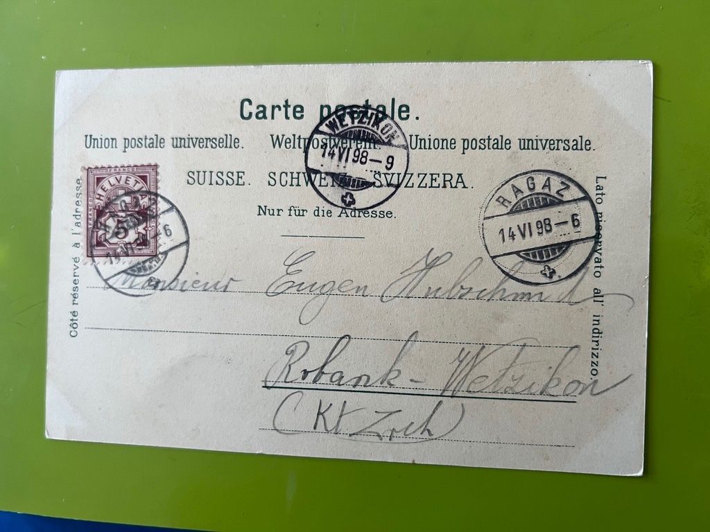 Ansichtskarten: 3 BILD GRUSS AUS RAGAZ  STEMPEL 1898 – Gebraucht aus Steinach von Momoco 1