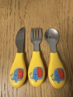 Kids Cutlery Set Elephant Design Yellow Handle 3 Pcs