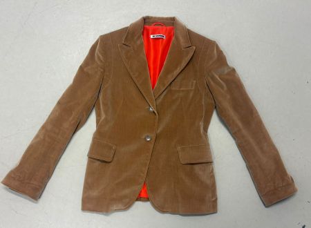 Jil Sander Blazer Samt braun orange Futter Gr. 38