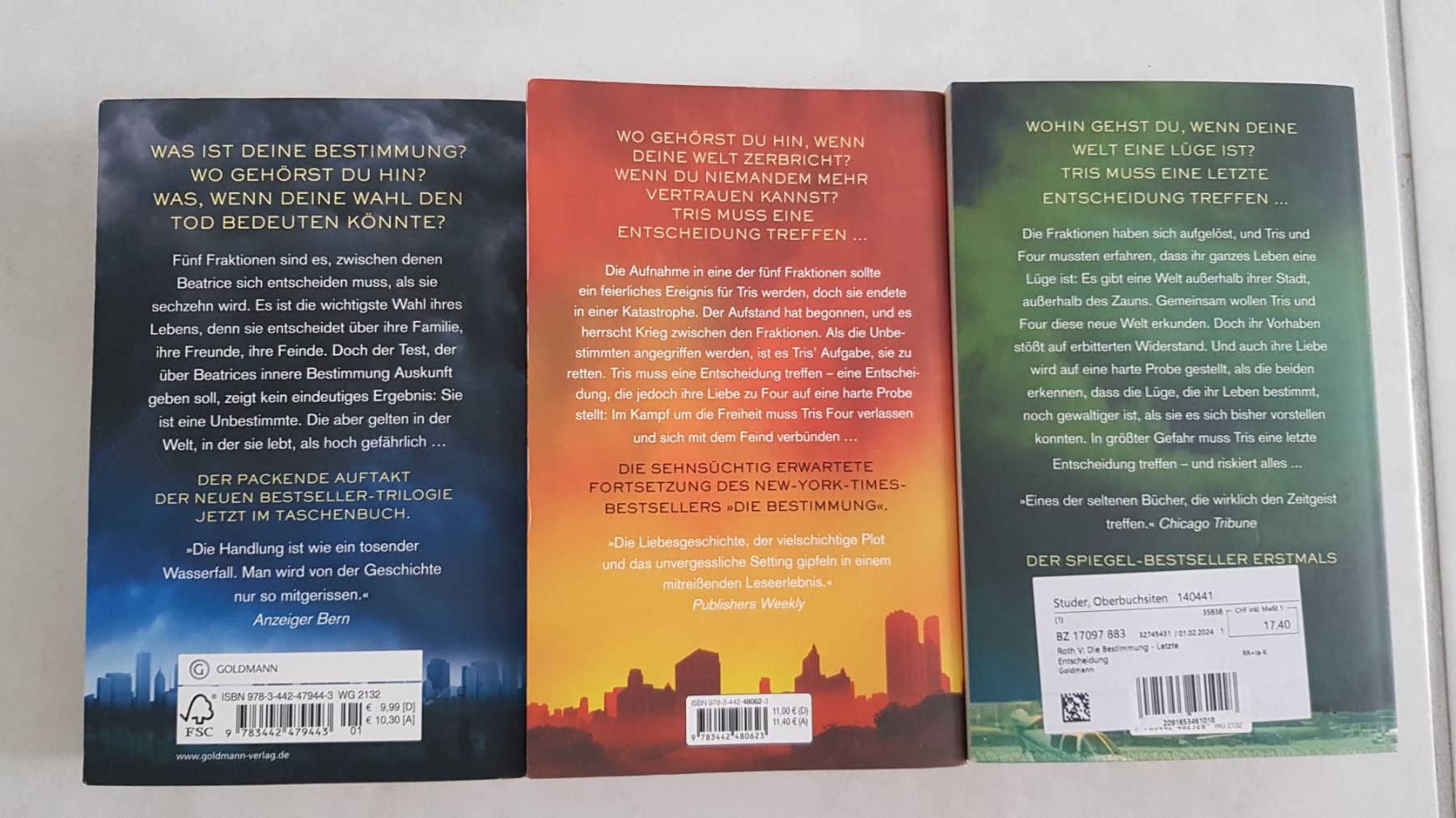Bücher: Die Bestimmung Trilogie von Veronica Roth – Gebraucht aus Kappel SO von SebsPlants 1