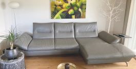 Echtleder Longchair-Sofa