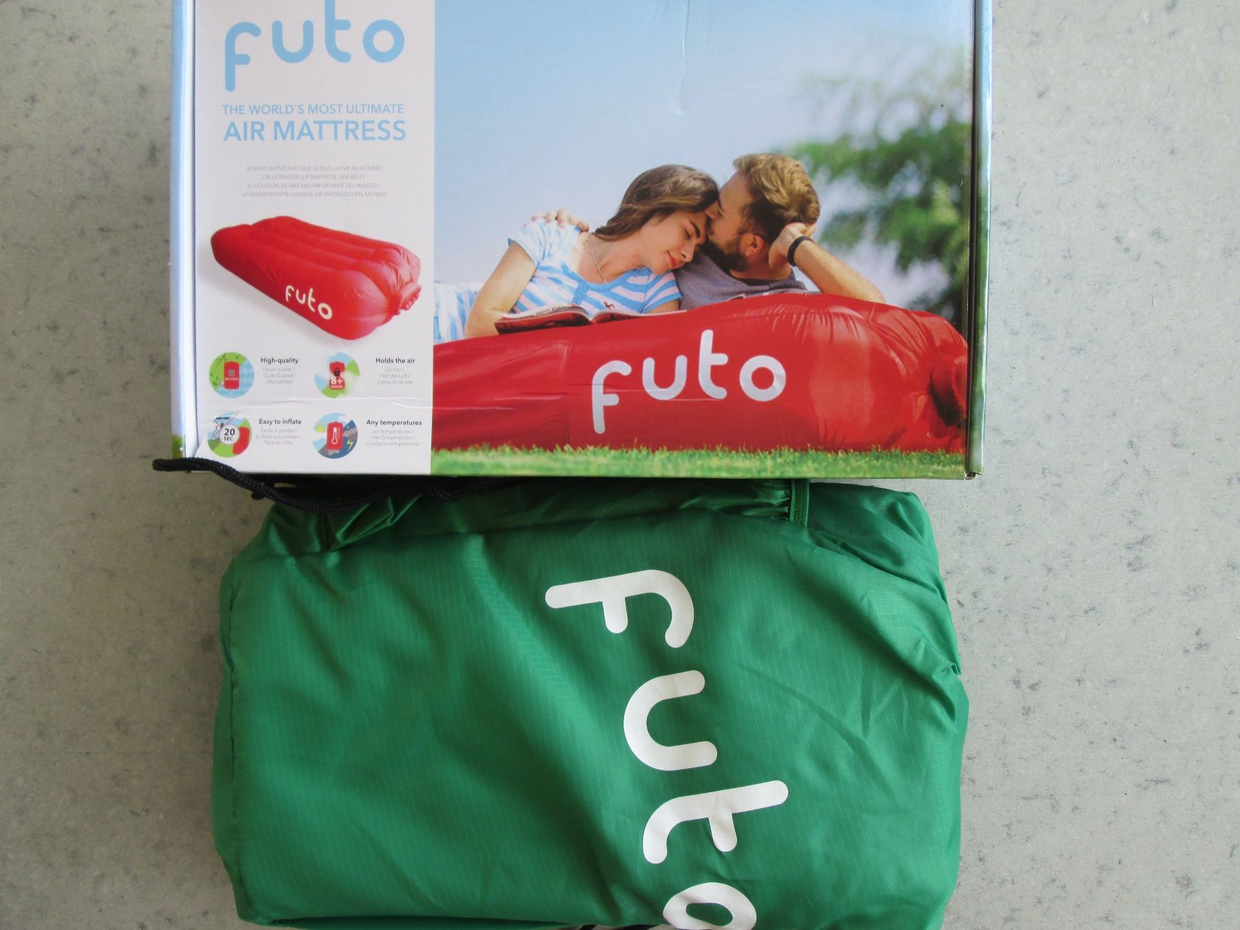 Matratzen: futo Air Mattress, Farbe Grün – Neu und originalverpackt aus Rotkreuz von eposZG