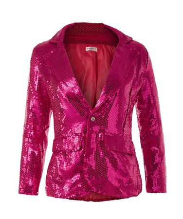neue Pailletten-Jackett Damen pink, Grösse S