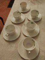Burleigh Ironstone Moselle 6 Vintage-Teetassen & Untertassen
