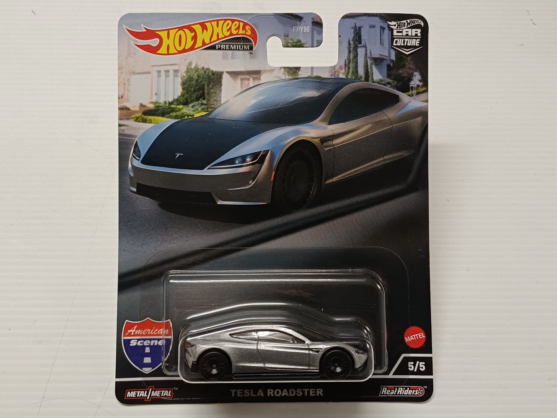 Hot Wheels Modellini d'auto: Hot Wheels Premium - Tesla Roadster – Nuovo e nell'imballaggio originale da Bichwil venduto da Viggen37