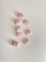 Quartz rose, lot de 8 perles rectangulaires