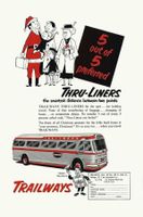 Trailways Thru-Liners, Original-Reklameblatt 1953