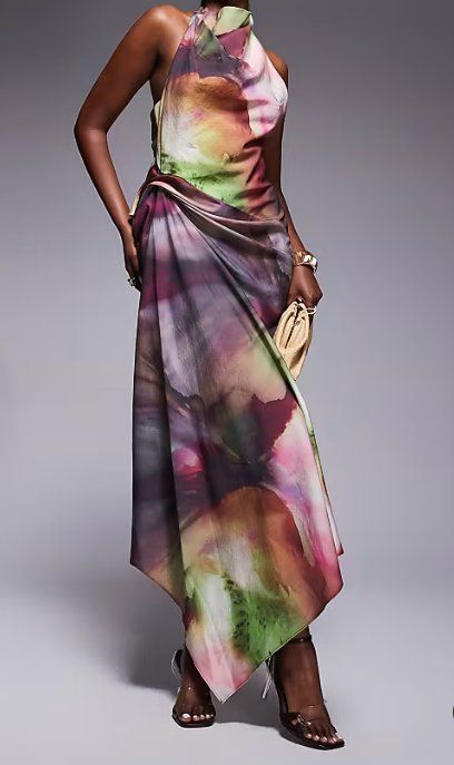 Asos Vestiti: Never used - Multicolor backless maxi dress – Nuovo e nell'imballaggio originale da Genève venduto da lucianartm