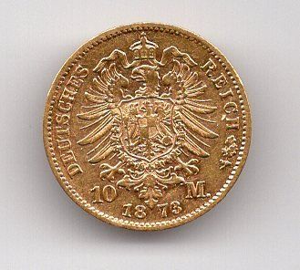 Tutti le monete: (153) Preussen, 10 Mark, 1873, vz/stgl – Usato da Rüthi (Rheintal) venduto da erdnuessli1