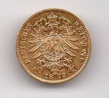 (153) Preussen, 10 Mark, 1873, vz/stgl