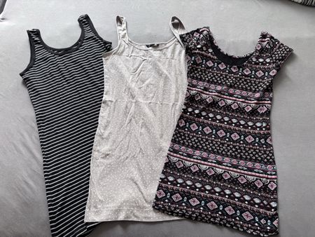 3er Set lange Tops
