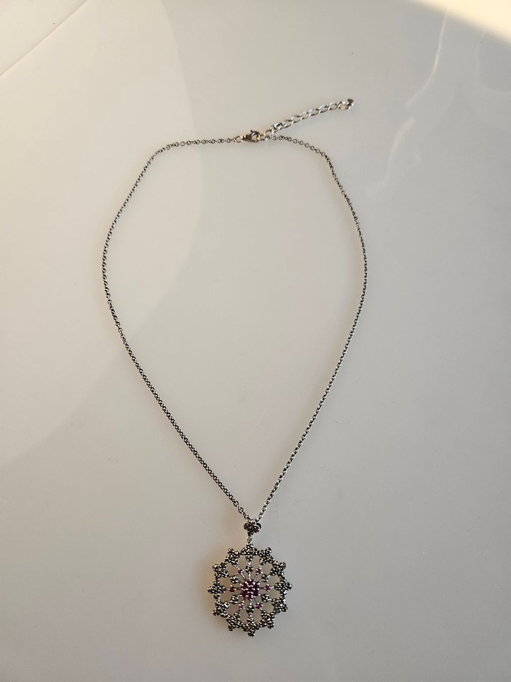 Catenine: Silber Kette mit Rubin – Nuovo (secondo la descrizione) da Winterthur venduto da ste_tcx5 1