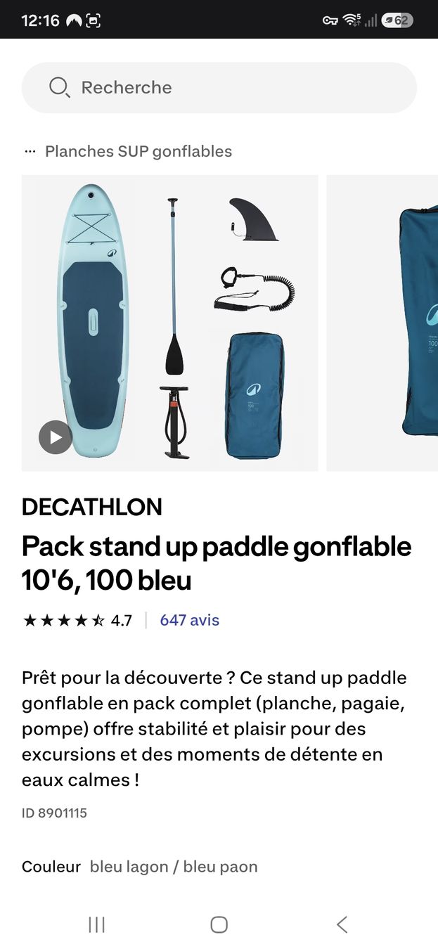 Decathlon Planches de surf: SUP neuf – Neuf avec emballage d'origine à Rolle par pat_n5p5 1