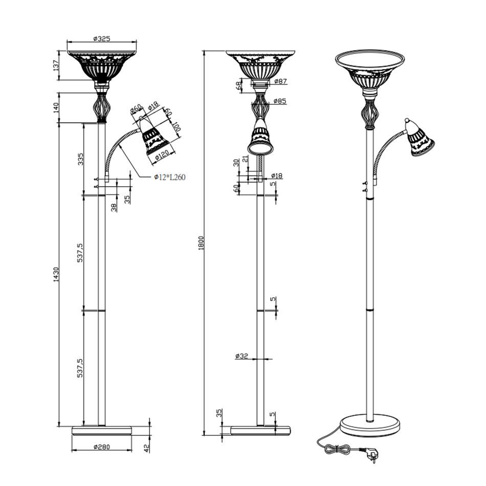Lampen: Stehleuchte, Leselicht, 180 cm Höhe – Neu (gemäss Beschreibung) aus Kreuzlingen von Smart-Light 2