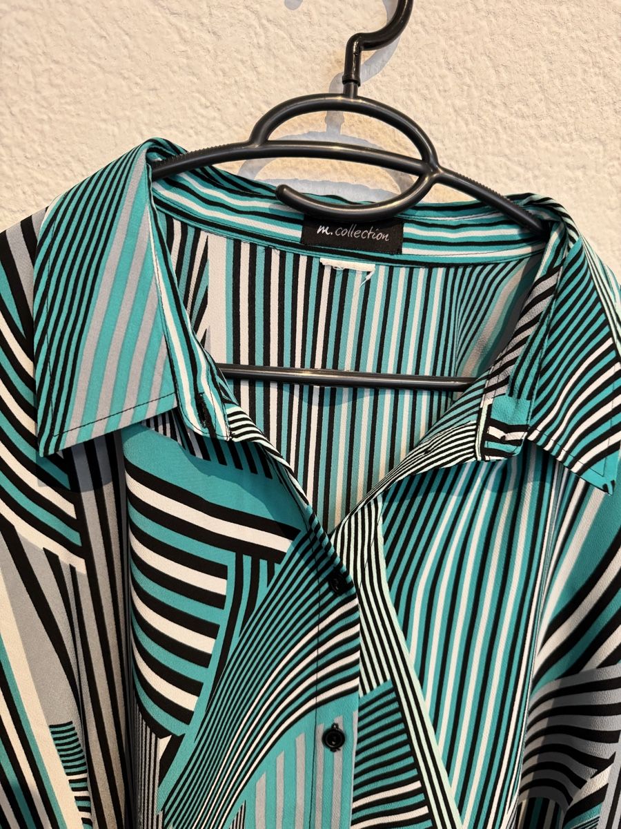 Blusen: m.collection Bluse türkis Muster Gr. 54 / 56 / XXL – Gebraucht aus Fislisbach von KolibriSecondhand 5