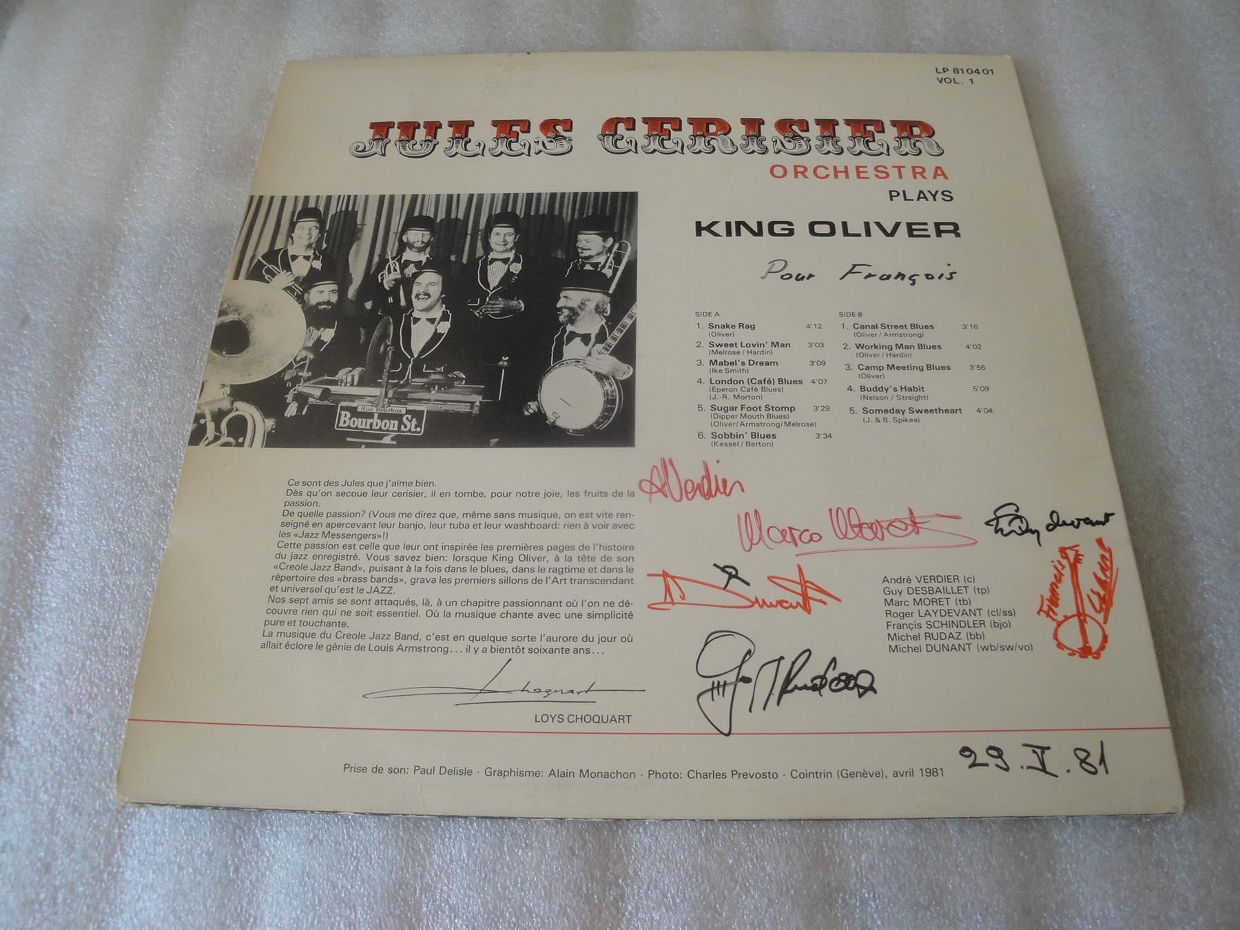 Dischi in vinile: Jules Cerisier Orchestra LP Vinyle Dédié – Usato da Genève venduto da Cockattoo 1