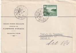Briefvorderseite Campione d'Italia nach Zürich 1944