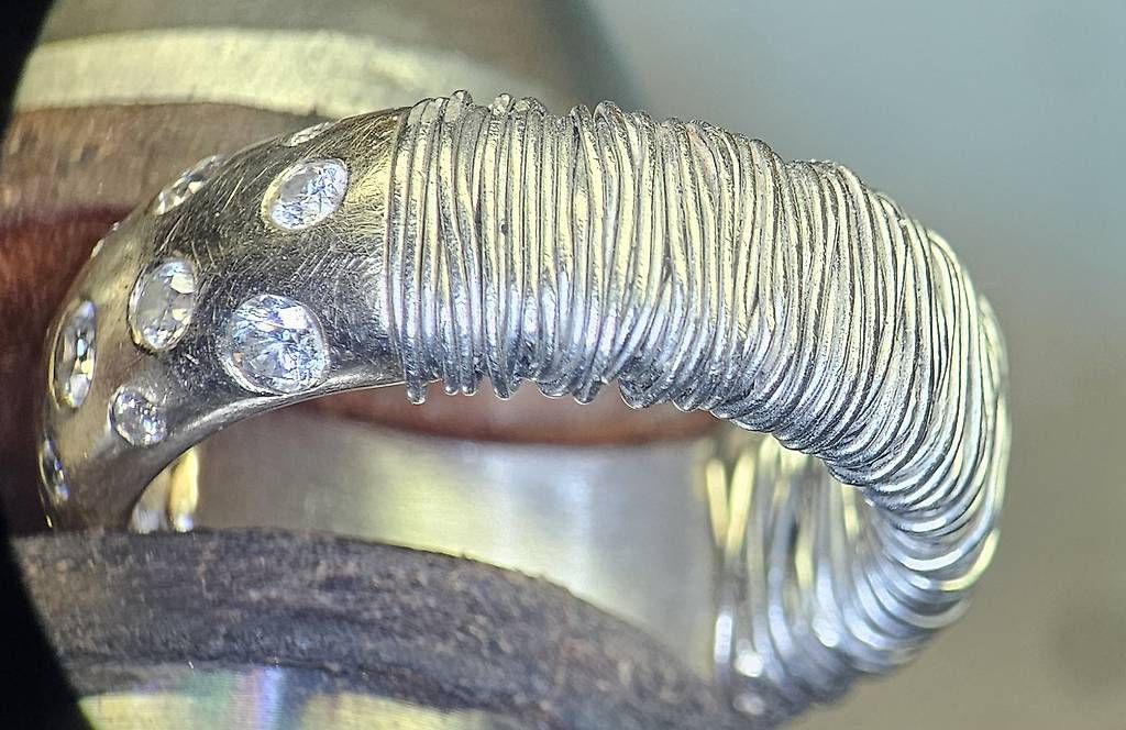 Anelli: Bague artisanale or gris 18 ct taille 52-55 – Usato da Bernex venduto da Steph730 1