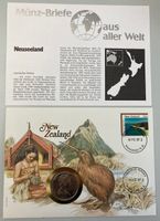 Neuseeland Münzbrief mit Münze, Jahrgang 1987 top
