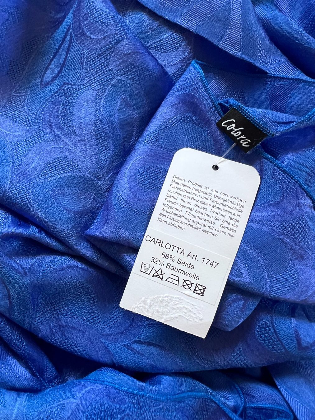 Colora Foulard & Sciarpe: Colora Schal, 68% Seide, Blau, NEU – Nuovo e nell'imballaggio originale da Worb venduto da farben20zauber 2