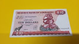 Zimbabwe 10 Dollar Note - Seltenes Sammlerstück!1994